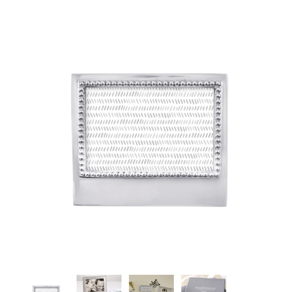 Mariposa beaded 4x6 silver frame